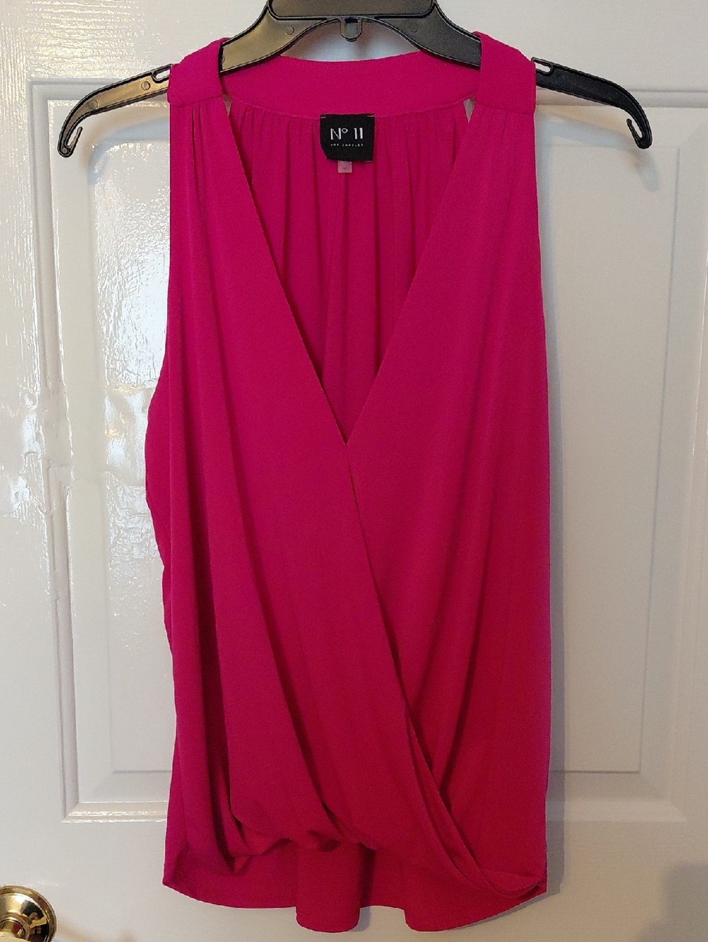 Brand New - Fuchsia Sleeveless Wrap Front Women's Top